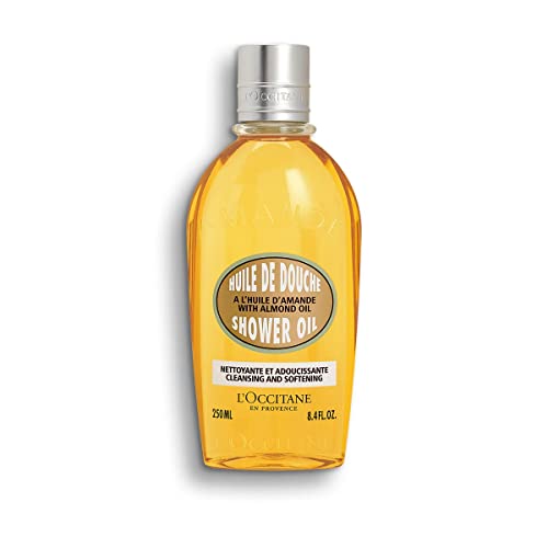 L'OCCITANE Cleansing & Softening Almond Shower Oil: Oil-to-Milky Lather, Softer Skin, Smooth Skin, Cleanse Without Drying, With Almond Oil, 8.4 Fl. Oz