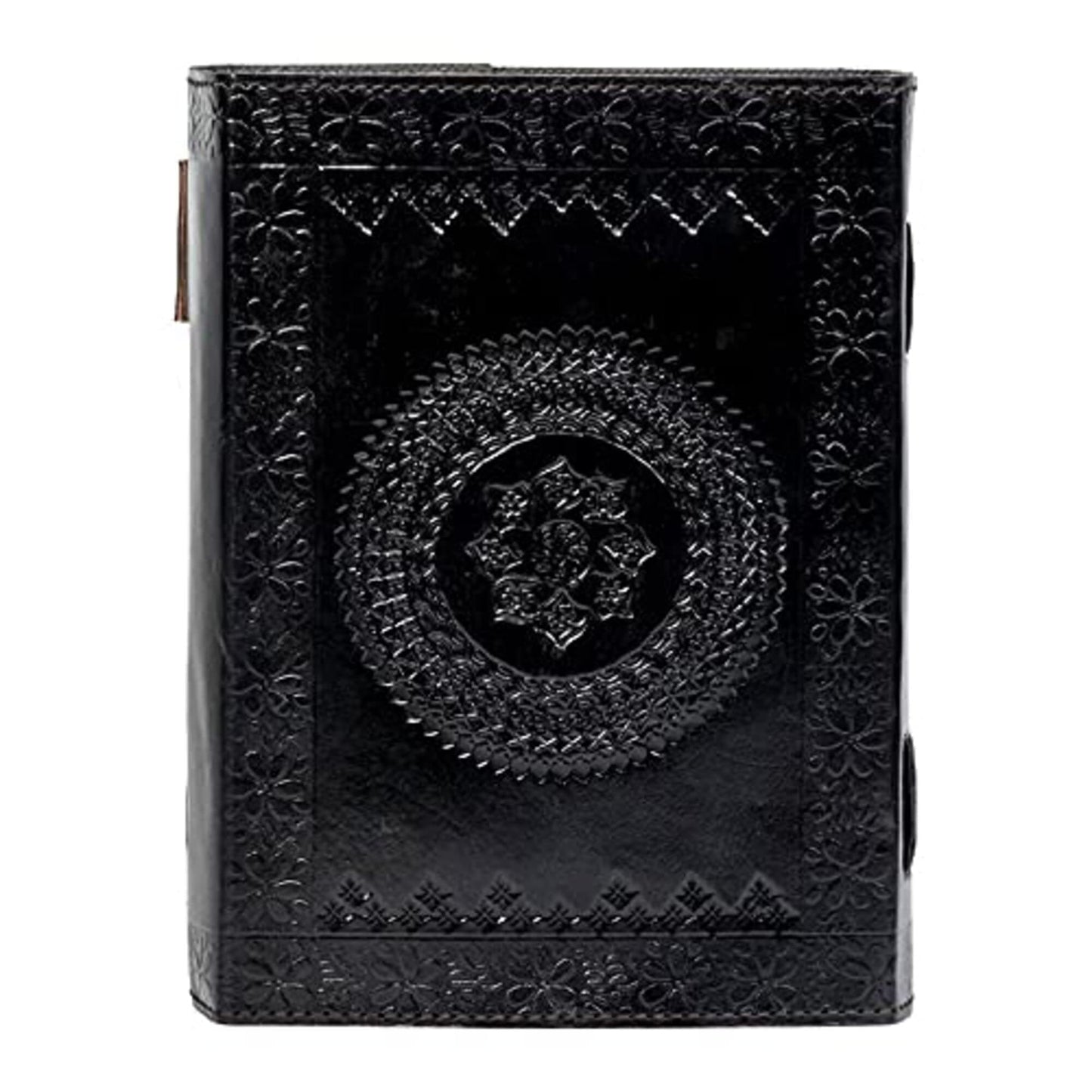 TUZECH 600 Pages Handmade Large Leather Journal Diary Embossed Tree of Life Book Of Shadows Hoccus Poccus Notebook Writing Seven Chakra Grimoire Sketchbook 7 x 10 Leather Bound (Black)