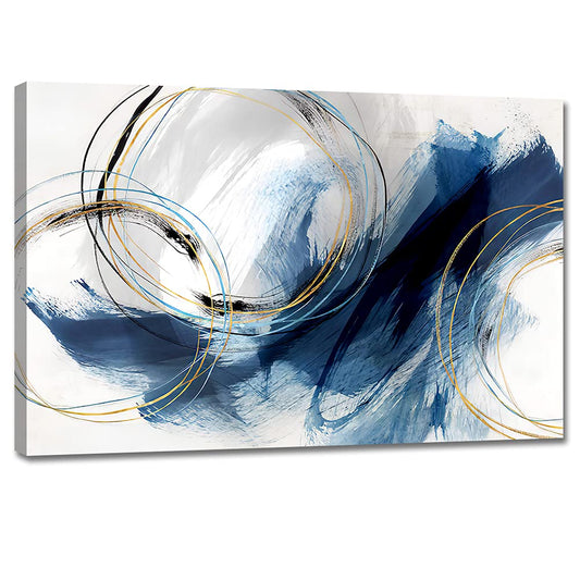 Wall Art Canvas Abstract Art Paintings Blue Fantasy Colorful Graffiti on White Background Modern Artwork Decor for Living Room Bedroom Kitchen 48x32in